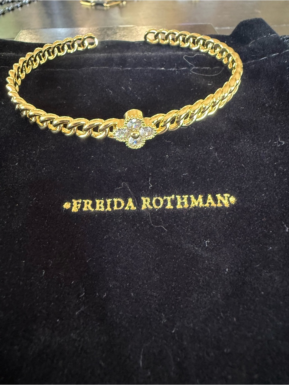 Freida Rothman Bracelet with Pave Clover Accent